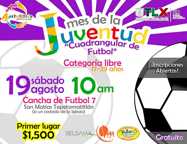 Convoca Apetatitlán a feria de empleo, capacitación y torneo de futbol